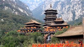 少林武術節 河南登封開幕第12屆中國鄭州國際少林武術節20日在河南登封開幕。圖為開幕式武術表演。（中新社提供）中央社 107年10月21日