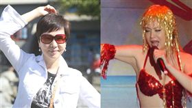 熊海靈貼出她戴上誇張金髮的華麗爆乳照，宣布退出演藝圈（圖／翻攝自熊海靈粉專）