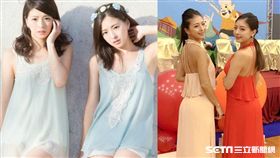 ▲台日混血雙胞美女萱野可芬與萱野可芳難得秀美背主持。（圖／唱戲世界娛樂）