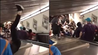 手扶梯暴衝乘客人踩人　驚悚影片曝光