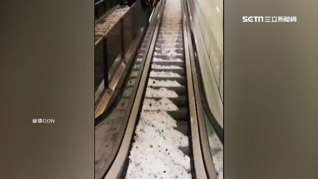 暴雨夾帶冰雹來襲　羅馬地鐵淹成瀑布