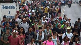 數千名中美洲移民成群結隊步行前往美國。（圖／翻攝自每日郵報）
