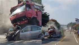 南投縣成功路報廢消防車車禍／翻攝自臉書南投人聊天室