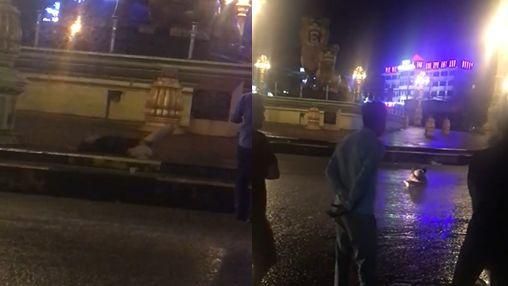 女子吸毒失控　裸下身在馬路中翻滾