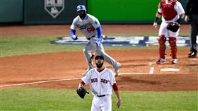 Yasiel Puig敲出超前安打。（圖／路透社／達志影像)