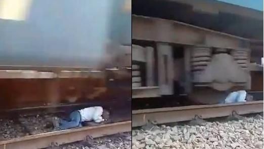 他越軌衰遇火車進站　靠這招保住小命