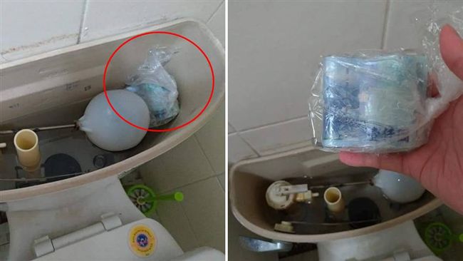 修馬桶發現神秘袋　他打開一數笑了…