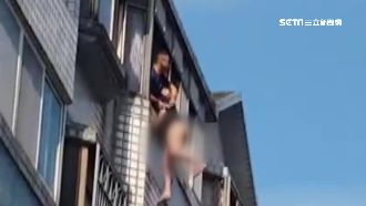 忘帶鑰匙想爬回家　婦腿軟卡5樓外牆