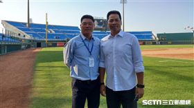 ▲陳瑞振（左）與陳瑞昌擔任球評。（圖／記者王怡翔攝影）