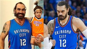 超像！退休老將萬聖節扮…雷霆亞當斯
Scot Pollard,Steven Adams,水行俠,萬聖節
翻攝自推特