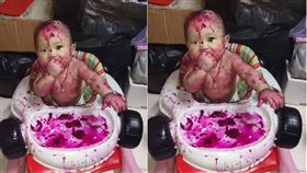 小孩吃火龍果超安靜！媽媽回頭看崩潰：以為是命案現場 圖／翻攝自爆怨公社