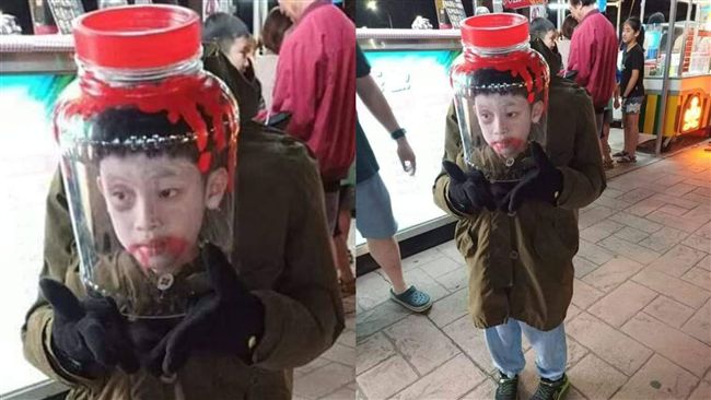 萬聖節冠軍是他 捧 血淋淋人頭 罐男童眼神死超驚悚 生活 三立新聞網setn Com