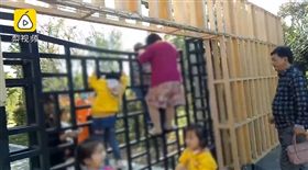 江西,爬牆,逃票,鍛鍊,免費（圖／翻攝自梨視頻）