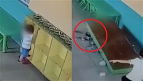 大陸,廣東,幼稚園,櫃子(圖/翻攝自梨視頻)