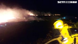 快訊／淡水新市鎮空地起火　火勢猛烈