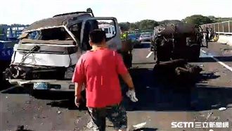 國道連環撞　5車追撞釀7人輕重傷