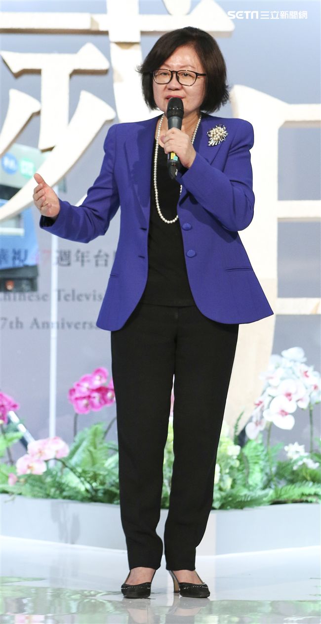 華視47週年台慶暨台慶專刊發表會董事長陳郁秀致詞。（記者林士傑/攝影）