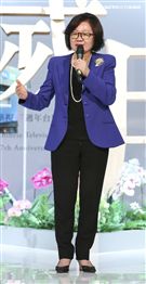 華視47週年台慶暨台慶專刊發表會董事長陳郁秀致詞。（記者林士傑/攝影）