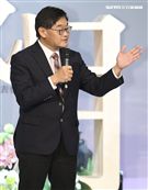 華視47週年台慶暨台慶專刊發表會總經理莊豐嘉致詞。（記者林士傑/攝影）