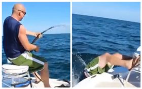 美國,釣魚,釣客,巨魚（圖／翻攝自Headline News Youtube）
