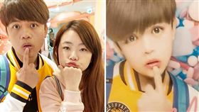 擁有百萬訂閱的網紅「蔡阿嘎」，因拍攝搞笑影片大紅，幽默風趣的個性深受網友喜愛。今（1）日蔡阿嘎分享他與老婆「二伯」的拍貼照，但美肌效果讓他變了個人，不少網友看到後，紛紛崩潰直喊「好噁心哦！」（圖／翻攝自蔡啊嘎臉書）