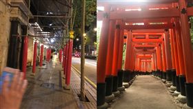 喝醉,鷹架,千本島居,PTT　合成圖／翻攝自PTT、千本鳥居