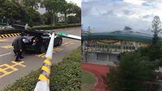 屋頂吹掀、紅綠燈斷…好險玉兔沒登台