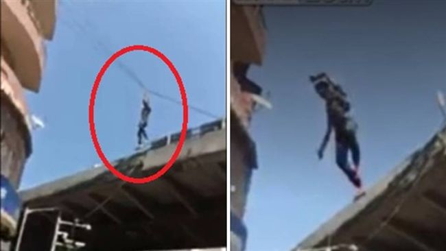 爬電線懸空中　男墜落：忘記為何要爬
