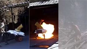 煙火,爆炸,輪胎,橡膠,靜電,灼傷,坍塌,警消,工廠,大陸,湖南　圖／翻攝自LiveLeak　https://goo.gl/C7ctth