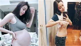 泰國女星韓莎爾（Hansa）日前升格為新手媽媽，產後還不到10天，她就在Instagram分享「平坦小腹」，短短一天就超過18萬名網友按讚，甚至還有網友含淚抱怨，「同樣都是生小孩，妳的身材怎麼恢復那麼快！」（圖／翻攝自《newclear_hansa》IG）