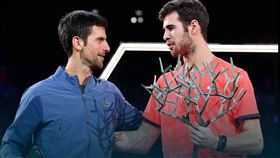 卡察諾夫（右）擊敗喬科維奇拿下個人首座大師賽冠軍。（圖／翻攝自ATP網）