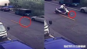 萬元貨款掉路上「利眼」騎士秒一個迴轉撿走／翻攝畫面