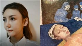 劉喬安鼻子手術後繪製一幅手術示意圖畫感謝李進良。（圖／翻攝自劉依函臉書）