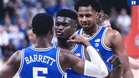 Zion Williamson與RJ Barrett（圖／取自杜克大學官方推特）
