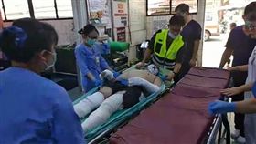 苗栗,火警,爆然,塑膠桶,燒燙傷（圖／翻攝畫面）