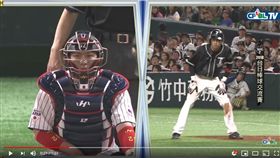 ▲王威晨和甲斐拓也的矛盾對決，轉播單位特地開了雙框。（圖／翻攝自CPBLTV官網）