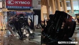 南投高速車禍翻車／翻攝畫面