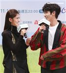 「種菜女神」首映發布會男女主角劉以豪、李千娜。（記者林士傑/攝影）