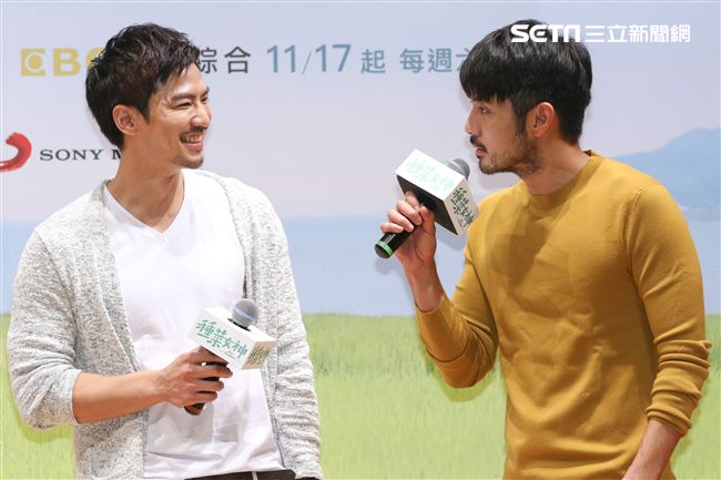 「種菜女神」首映發布會演員鄒承恩、劉子千。（記者林士傑/攝影）