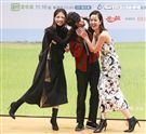 「種菜女神」首映發布會男女主角劉以豪、陳庭妮、李千娜。（記者林士傑/攝影）