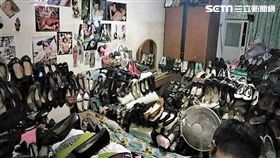陳男竊取鄰居868雙女鞋遭逮，訊後依竊盜罪移送法辦（翻攝畫面）