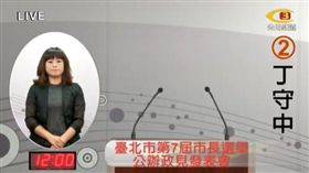 台北市長首場公辦政見會丁守中請假缺席，台北市選舉委員會