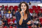 台韓明星公益籃球賽韓國小姐獻唱活動開場曲及中場休息演出。（記者林士傑/攝影）