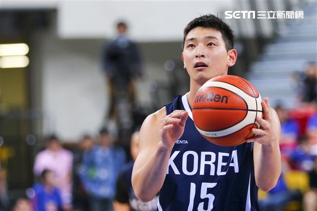 台韓明星公益籃球賽韓國明星隊隊長鄭珍雲。（記者林士傑/攝影）