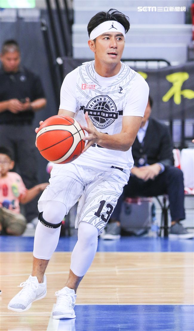 台韓明星公益籃球賽台灣明星隊郭彥均。（記者林士傑/攝影）