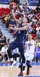 台韓明星公益籃球賽韓國明星隊隊長鄭珍雲。（記者林士傑/攝影）