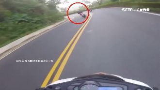 玩命逆向超車　騎士下一秒自撞險遭輾