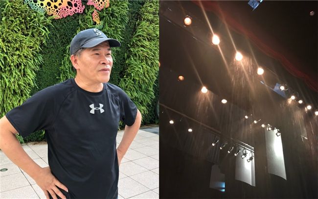 舞台突下雨毀設備　他傻眼拍下這一幕