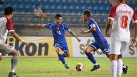 ▲台灣隊長陳柏良與沈子貴。（圖／中華足協提供）