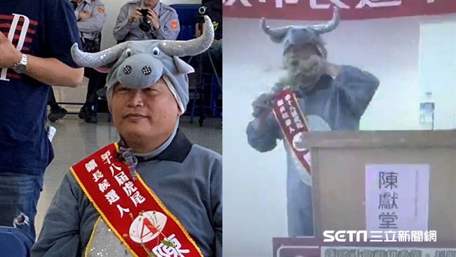 扮乩童躺棺還不夠　候選人再扮牛吃草
